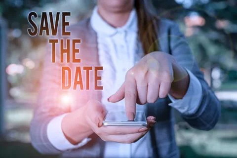 Word writing text Save The Date. Business concept for Systematized events 스톡 사진