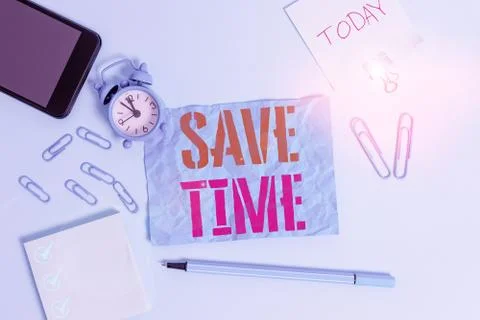 Word writing text Save Time. Business concept for to do something more 库存照片