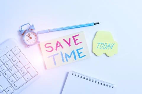 Word writing text Save Time. Business concept for to do something more 库存照片