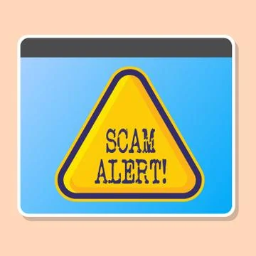 Word writing text Scam Alert. Business concept for Safety warning to avoid fraud Stock Illustration