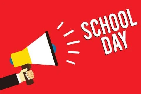 Word writing text School Day. Business concept for starts from seven or eight am Stock Illustration