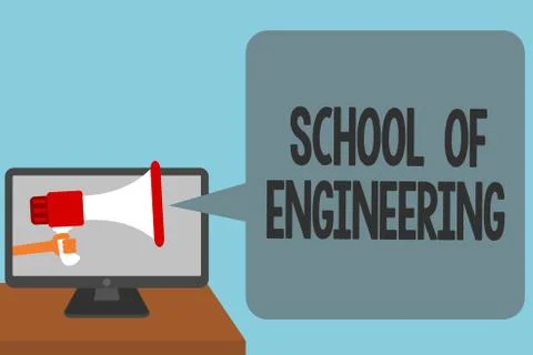 Word writing text School Of Engineering. Business concept for college to stud Stock Illustration