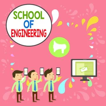Word writing text School Of Engineering. Business concept for college to study Stock Illustration