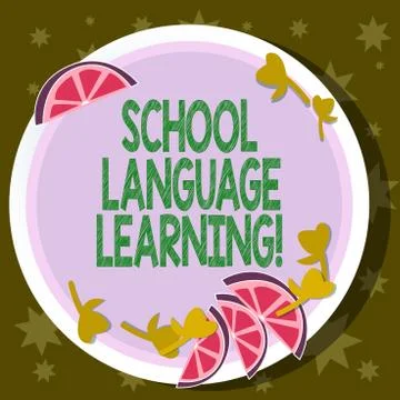 Word writing text School Language Learning. Business concept for school where Illustrazione stock