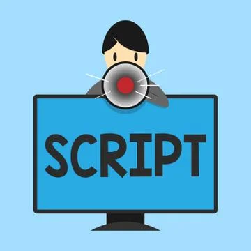 Word writing text Script. Business concept for handwriting as distinct from Stock Illustration