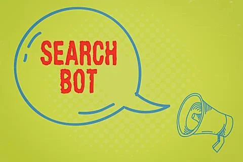 Word writing text Search Bot. Business concept for a program that runs automated Ilustración de archivo