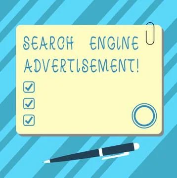 Word writing text Search Engine Advertisement. Business concept for Placing Illustrazione stock