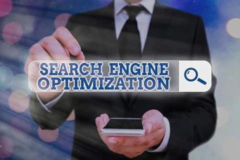 Word writing text Search Engine Optimization. Business concept for Increase of Foto stock