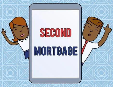 Word writing text Second Mortgage. Business concept for lien on property which Ilustración de archivo