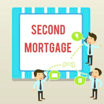 Word writing text Second Mortgage. Business concept for lien on property which Ilustración de archivo