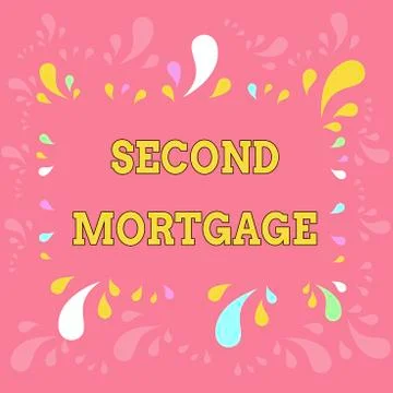 Word writing text Second Mortgage. Business concept for lien on property which Ilustración de archivo