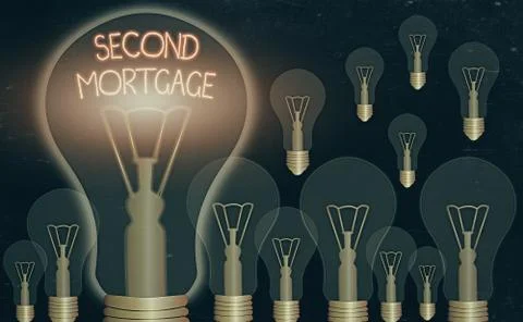 Word writing text Second Mortgage. Business concept for lien on property which Ilustración de archivo