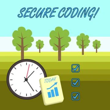 Word writing text Secure Coding. Business concept for Applied to avoid the Stockillustratie