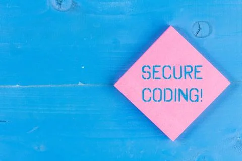 Word writing text Secure Coding. Business concept for Applied to avoid the Stock Photos