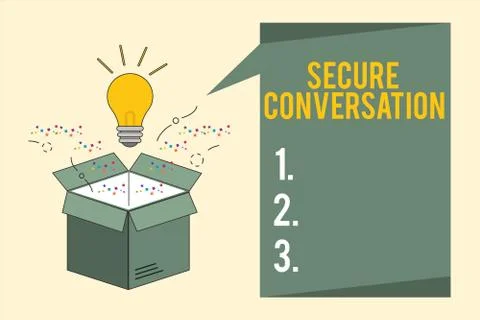 Word writing text Secure Conversation. Business concept for Secured Encrypted 스톡 일러스트
