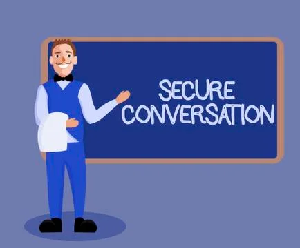 Word writing text Secure Conversation. Business concept for Secured Encrypted Ilustración de archivo