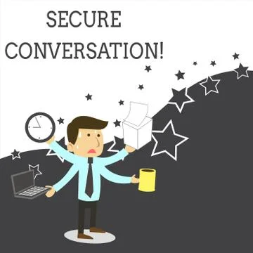 Word writing text Secure Conversation. Business concept for Secured Encrypted Stock Illustration