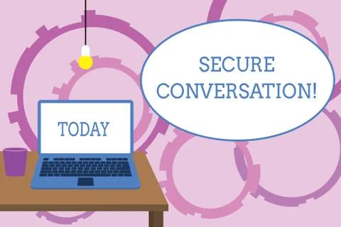 Word writing text Secure Conversation. Business concept for Secured Encrypted 스톡 일러스트