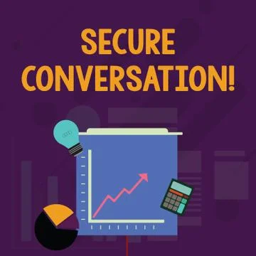 Word writing text Secure Conversation. Business concept for Secured Encrypted Ilustración de archivo