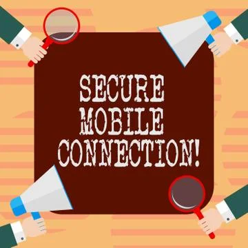 Word writing text Secure Mobile Connection. Business concept for Encrypted by Stock Illustration