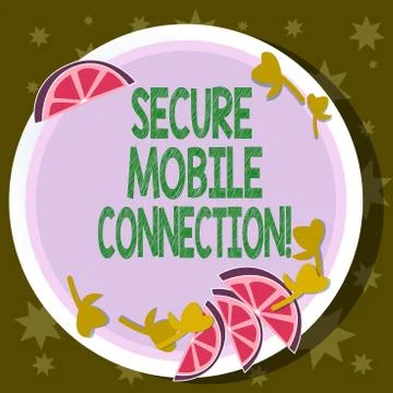 Word writing text Secure Mobile Connection. Business concept for Encrypted by Stock Illustration