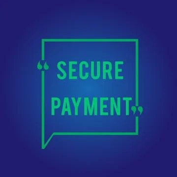 Word writing text Secure Payment. Business concept for Security of Payment Ilustração Stock