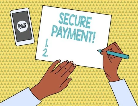 Word writing text Secure Payment. Business concept for webpage where credit card Stockillustratie