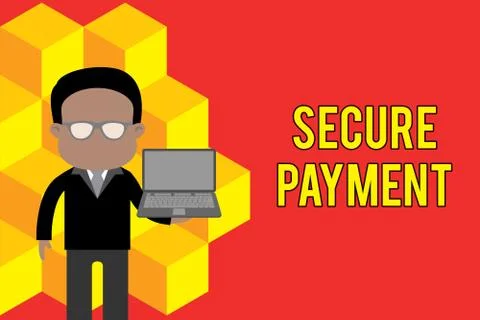 Word writing text Secure Payment. Business concept for Security of Payment Ilustração Stock