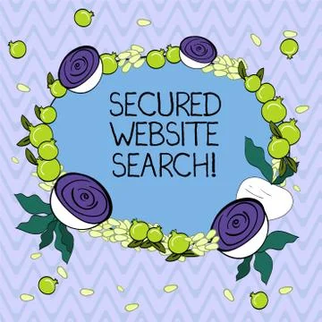 Word writing text Secured Website Search. Business concept for browser and Stock Illustration