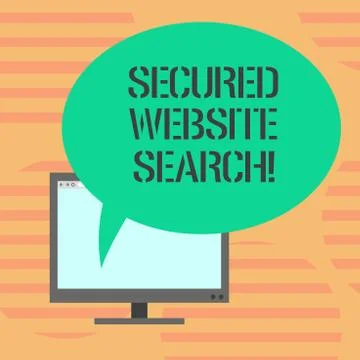 Word writing text Secured Website Search. Business concept for browser and Stock Illustration
