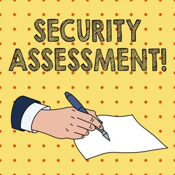 Word writing text Security Assessment. Business concept for study to locate IT Stock Illustration