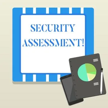 Word writing text Security Assessment. Business concept for study to locate IT Stock Illustration