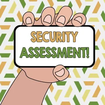 Word writing text Security Assessment. Business concept for study to locate IT Stock Illustration