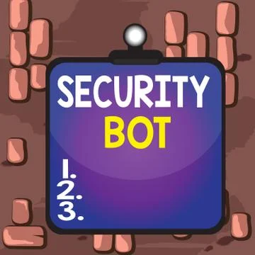 Word writing text Security Bot. Business concept for software that performs an Stock Illustration