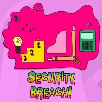 Word writing text Security Breach. Business concept for Unauthorized access to Stock Illustration