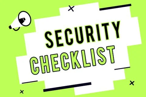 Word writing text Security Checklist. Business concept for Protection of Data Stock Illustration