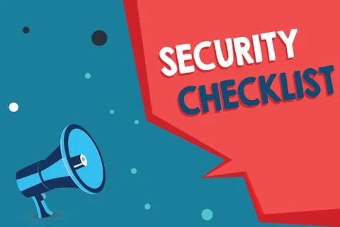 Word writing text Security Checklist. Business concept for Protection of Data Stock Illustration