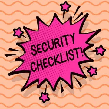 Word writing text Security Checklist. Business concept for list with authorized Stock Illustration