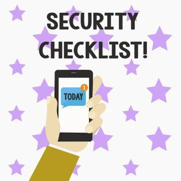Word writing text Security Checklist. Business concept for list with authorized Stock Illustration