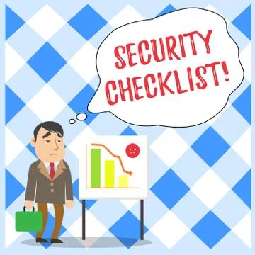 Word writing text Security Checklist. Business concept for Protection of Data Stock Illustration