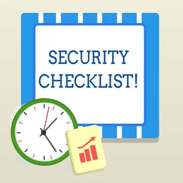 Word writing text Security Checklist. Business concept for Protection of Data Stockillustratie
