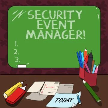 Word writing text Security Event Manager. Business concept for tools used to Ilustração Stock