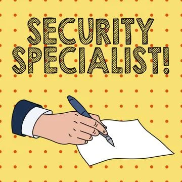 Word writing text Security Specialist. Business concept for specializes in the イラスト素材