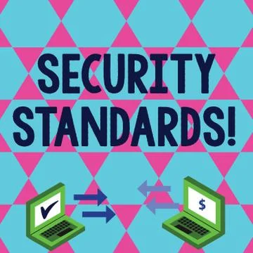 Word writing text Security Standards. Business concept for the scope of security Stock Illustration