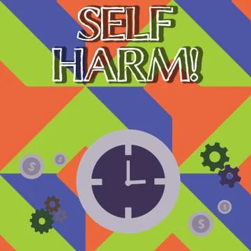 Word writing text Self Harm. Business concept for deliberate injury typically Illustrazione stock