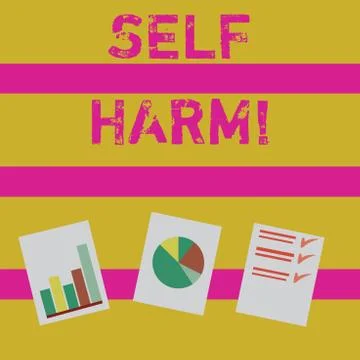 Word writing text Self Harm. Business concept for deliberate injury typically Illustrazione stock
