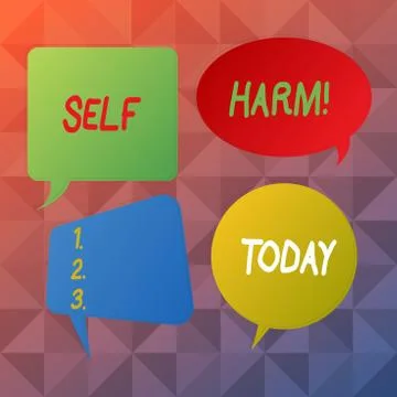 Word writing text Self Harm. Business concept for deliberate injury typically Illustrazione stock