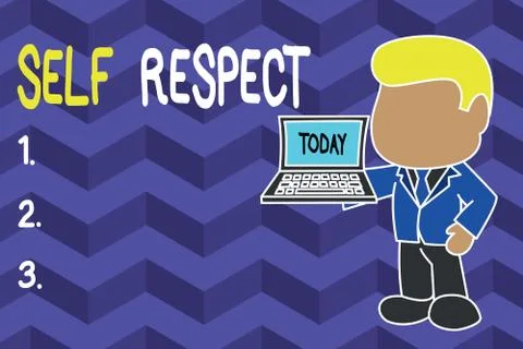 Word writing text Self Respect. Business concept for Pride and confidence in Stock Illustration