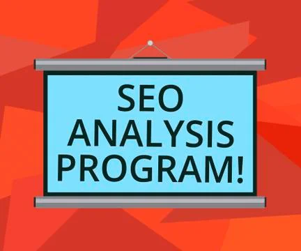 Word writing text Seo Analysis Program. Business concept for A tool to use to Stock-Illustration