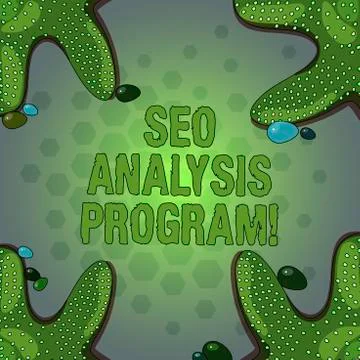 Word writing text Seo Analysis Program. Business concept for A tool to use to Stock-Illustration
